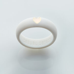 Puffy Gold Heart Silicone Ring