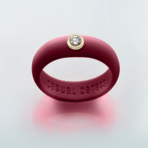 Maroon Diamond Silicone Ring