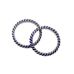 Sterling Silver Midnight Blue Ceramic Twist Ring