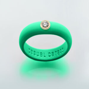 Retro Green Diamond Silicone Ring
