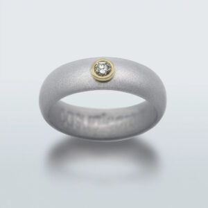 Silver Diamond Silicone Ring