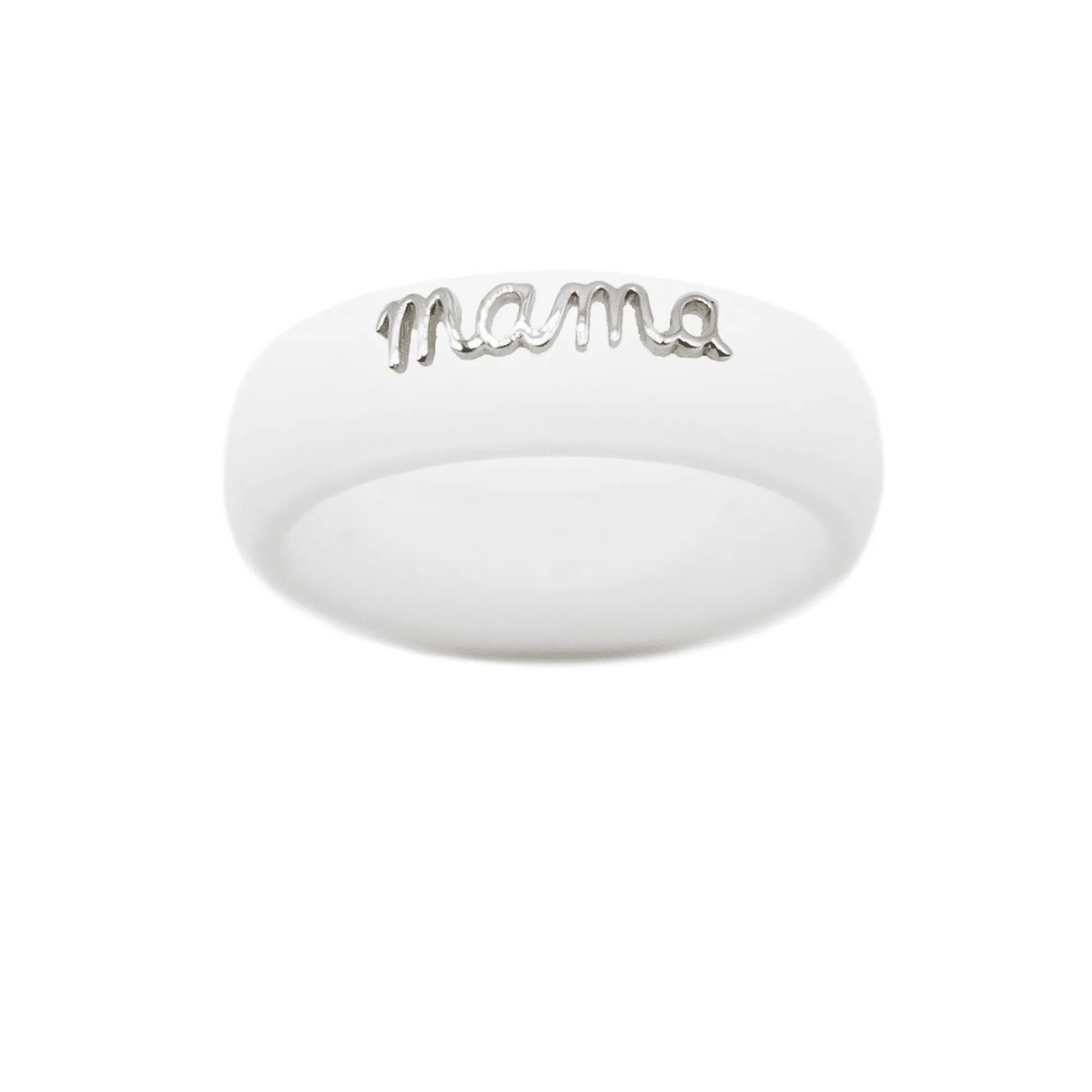 Sterling Silver Mama Silicone Ring
