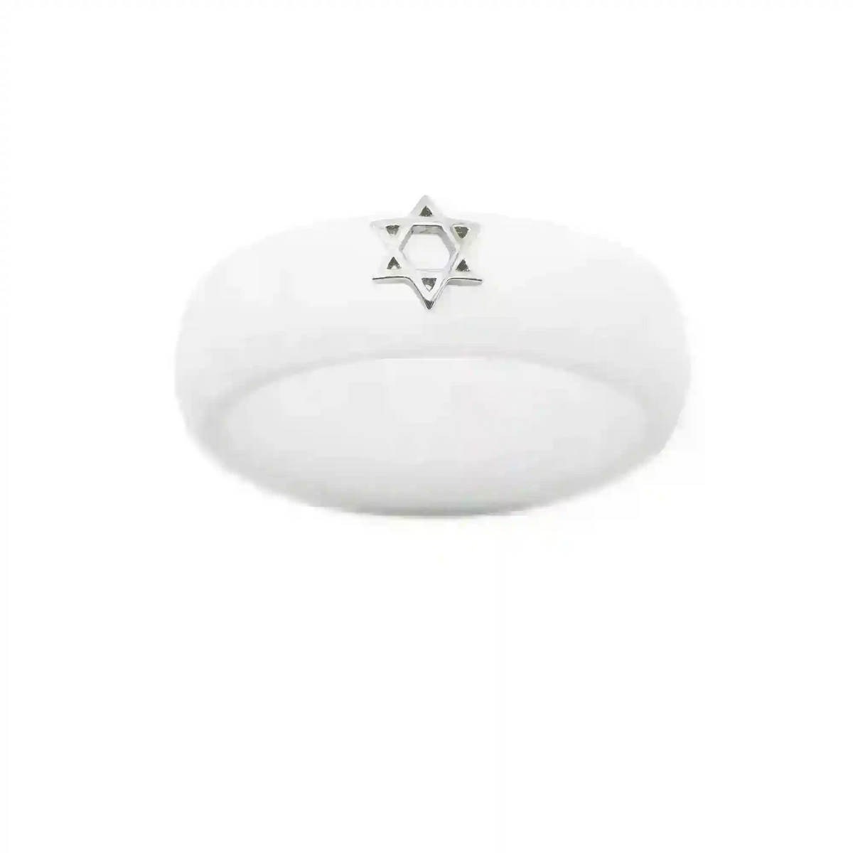Sterling Silver Star of David Silicone Ring