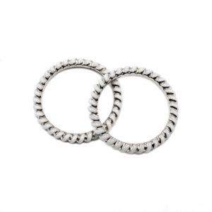 Sterling Silver White Ceramic Twist Ring