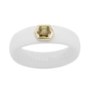 14K Brownish Orangish Yellow Hexagonal Diamond