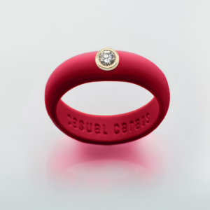 Magenta Diamond Silicone Ring