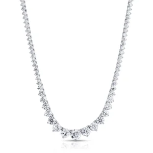 Graduated Round Cut Diamond Tennis Necklace – 14.40 ct.