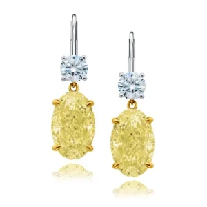 JB Star Fancy Light Yellow Diamond Drop Earrings 1199-114