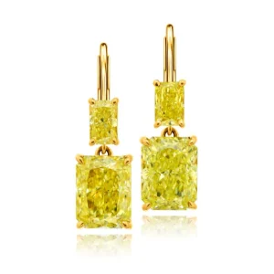 JB Star Fancy Yellow Diamond Drop Earrings 1199-173