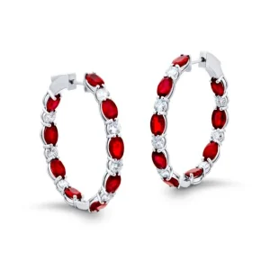 JB Star Ruby Hoop Earrings 3294-002