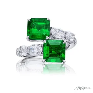 JB Star Two Stone Colombian Emeralds Ring 5597-010